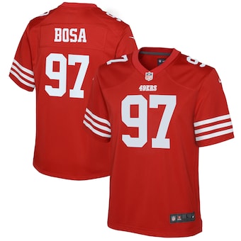 youth nike nick bosa scarlet san francisco 49ers game jersey